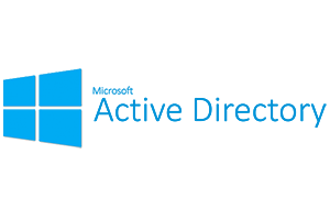 Microsoft Active Directory Logo Active directory Microsoft, logo con 4 quadrati di Windows e scritta